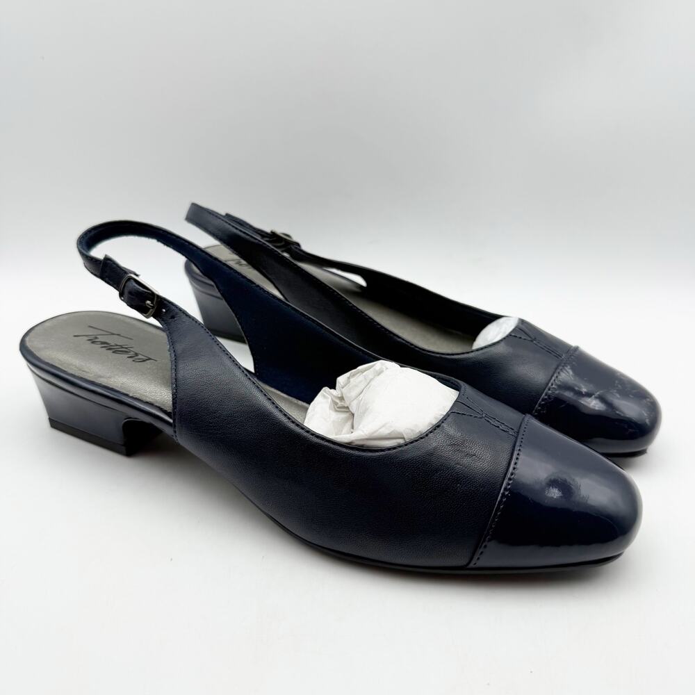 Trotters Womens Dea Pumps US 10 Narrow Navy Leather GUC